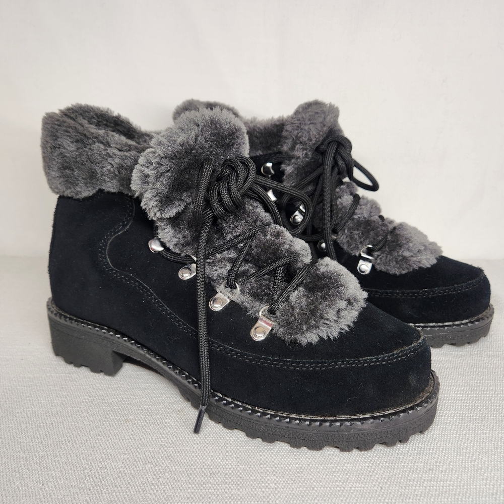 J. Crew Factory Womens 7 Medium Black Ankle Booties Lace